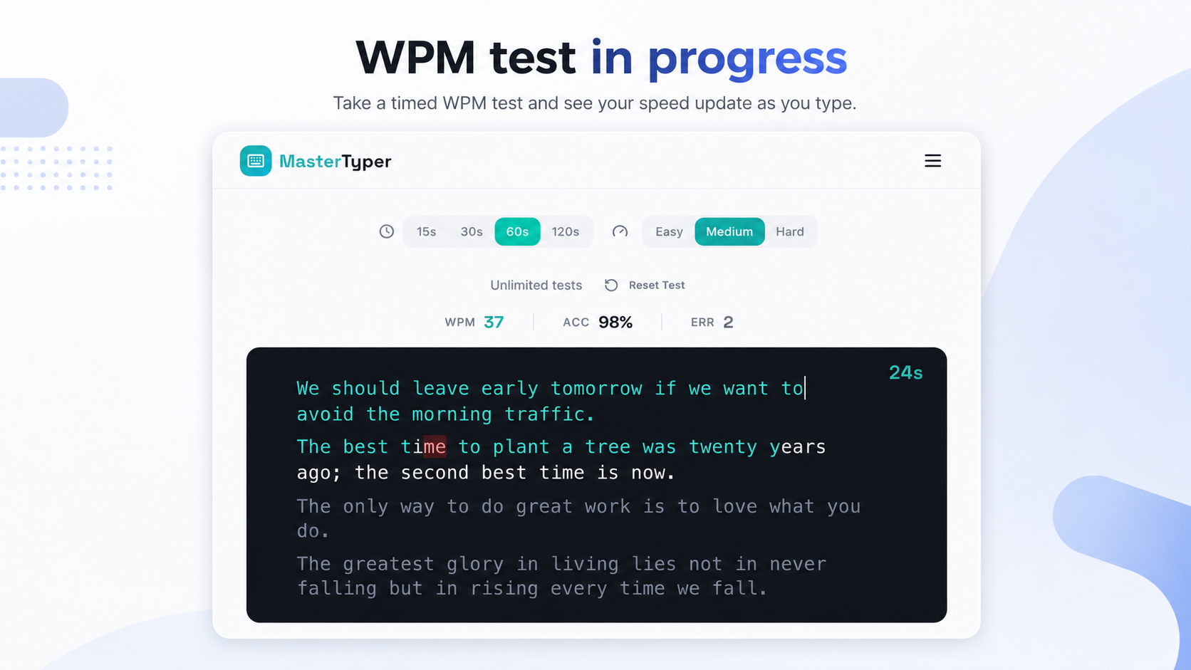 Wpm Score WPM Test — Free Words Per Minute Typing Test | MasterTyper